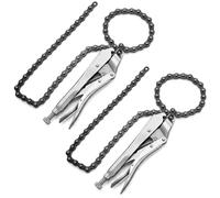 QWORK Lot de 2 colliers de serrage de chaîne de 22,9 cm avec chaînes de 90 cm, pinces de verrouillage en acier robuste pour toutes les formes d'objets