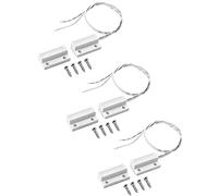 QWORK® Lot de 3 Capteurs de Contact Magnétique Filaire MC-38, Interrupteur à Lame Souple (Reed Switch) NO à Montage en Surface pour Portes, Fenêtres, Portails et Systèmes d'Alarme