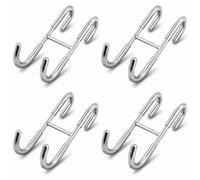QWORK® Lot de 4 acier inoxydable 304 léger crochet mural cabine de douche, crochets de porte de douche pour salle de bains en verre, crochets pour paroi de douche salle de bain