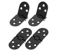 QWORK® Lot de 4 charnières pliantes noires à 180 degrés, alliage de zinc noir, pour tables pliantes, armoires, boîtes à outils et meubles