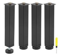 QWORK® Lot de 4 Pieds Réglables 20-22 cm pour Sommier à Lattes - en Acier Robuste - Vis Incluses