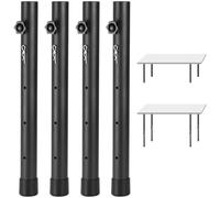 QWORK Lot de 4 rallonges de pieds de table réglables pour tables pliantes, en acier durable, pieds en caoutchouc antidérapants, plusieurs hauteurs