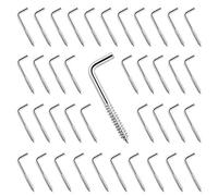 QWORK Lot de 40 vis à crochet 7 vis à angle droit 50 mm × 17 mm
