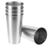 QWORK Lot de 5 gobelets en acier inoxydable 304 de 600 ml, verres incassables en métal