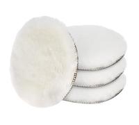 QWORK® Lot de 5 Tampons de Polissage en Laine d'Agneau - 150 mm - Système Auto-Agrippant - Accessoire pour Ponceuses Excentriques