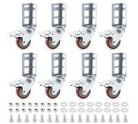 QWORK Lot de 8 roulettes de rangement robustes de 7,6 cm, capacité maximale de 226,8 kg, accessoires d'étagère de rangement, adaptées aux étagères autobloquantes sans boulons