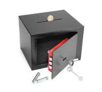 QWORK® Mini Coffre-Fort 23 x 17 x 17 cm avec Fente d'insertion et Serrure à Panneton Triple - Construction en Acier Robuste- pour les Espèces/Bijoux/Téléphone/Objets de Valeur