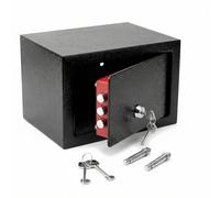 QWORK® Mini Coffre-Fort 23x17x17 cm - Serrure à Panneton Triple - Construction en Acier Robuste- pour Les Espèces/Bijoux/Téléphone/Objets de Valeur