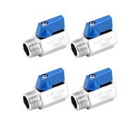 QWORK Mini valve à bille, lot de 4, acier inoxydable 304, filetage NPT femelle et mâle, 1/2 pouce