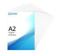 QWORK® Papier Calque Transparent A2 112 g/m², 25 Feuilles pour Impression Jet d'Encre et Laser