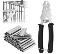 QWORK® Pince à saucisse, pince à clôture avec 1200 clips, pince agrafe grillage, pour clôtures, cages pour animaux