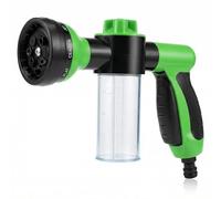 QWORK® Pistolet arrosage, tête haute pression tuyau arrosage avec 8 motifs réglables et distributeur de savon, pour laver les voitures, rincer les animaux de compagnie, arroser les plantes