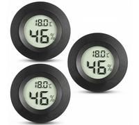 QWORK® Set de 3 Thermomètre Hygromètre Digital LCD - Température et Humidité Portable 4,7 cm pour Bureau, Cuisine, Humidors, Incubateurs, Reptiles