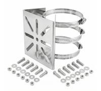 QWORK® Support de caméra de Surveillance Universel, Acier Inoxydable, Support de mât Vertical avec 3 Boucles Ø100mm