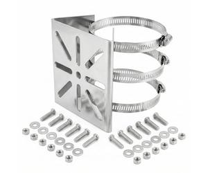 QWORK® Support de caméra de Surveillance Universel, Acier Inoxydable, Support de mât Vertical avec 3 Boucles Ø100mm