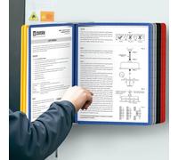 QWORK® Système de Porte Document Mural - 10X Panneaux d'Affichage A4 - pour Halls d'Exposition, Restaurants, Bureaux, Lieux Publics