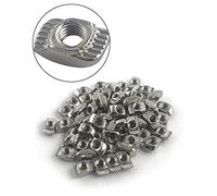 QWORK® T écrou M4, acier carbone nickelé marteau T-slot Nut, 100 pièces