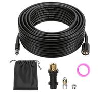QWORK® Tuyau deboucheur canalisation 15M/50FT, deboucheur canalisation haute pression 400 Bar/5800PSI, compatible avec Karcher K2-K7
