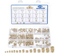 qxayxa 370 pcs inserts moletés laiton M2-M6 + écrous 1/4-20, plastique/3D | M2/M2,5/M3/M4/M5/M6 + 1/4-20; inserts à presser/à chaud; laiton anticorrosion; pour coques plastiques, impressions 3D.