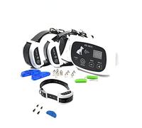 QXbecky Système de clôture de Chien à Distance sans Fil étanche 1/2/3 Animaux de Compagnie 0-100 Niveau Dispositif de clôture électronique Collier de Dressage de Chien Choc électrique 661Cfor3dogs
