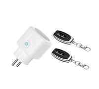 Qxckyag Prise Intelligente RF433 Sans EU Contrôle ON/OFF 220V AC 50Hz | Domotique : allume/éteindre lampes et appareils via RF433, 2 télécommandes incluses, prise EU 220V AC 50Hz, fiable.