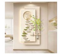 Qxgylz Décoration 3D Murale Lumineuse 3D, Sculpture Murale en Grès, Peinture Décorative en Relief, Fresque Murale avec LED, Peinture LED Entrée, Couloir(B,80x40cm/31.5x15.7in)