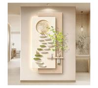 Qxgylz Décoration 3D Murale Lumineuse 3D, Sculpture Murale en Grès, Peinture Décorative en Relief, Fresque Murale avec LED, Peinture LED Entrée, Couloir(A,140x70cm/55.1x27.6in)