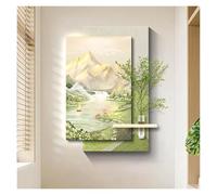Qxgylz Tableau Mural en Grès LED 3D sans Cadre, Relief avec Lumière Chaude, pour Entrée Couloir, Décoration Moderne Minimaliste, Ton Neutre, Éclairage D'ambiance(A,120x80cm/47.2x31.5in)
