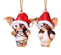 QYEHF 2PCS Décoration de Noël Gremlins, Chaussettes de Noël, Chien Volant Dragon, Arbre de Pendentif Décoration, Chaussettes de clés suspendues pour la fête de Décoration bricolage-8CM