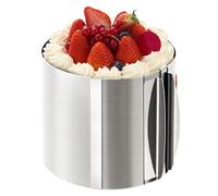 Qyljeiwred Anneaux de cuisson réglables, moule rond de 20 cm de haut, moule à pâtisserie, accessoire de pâtisserie, anneau à gâteau en acier inoxydable, diamètre 15,2 à 30,5 cm