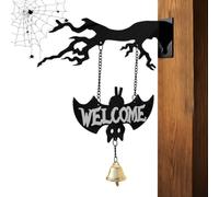 Qylzkvnth Cloche de Porte Halloween Ornement Gothique avec Motif fantôme et | Sonnette Décorative D'Halloween Pour L'Automne Jardin Extérieur Maison Dîner Entrée