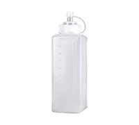 QYNuLi Distributeur de condiments carré en plastique - Grand diamètre - Pour ketchup, moutarde, salade, vinaigrette, huile de chili