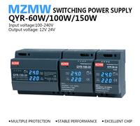 QYR-60W 100W 150W alimentation à découpage sur Rail DIN AC-DC 12V 24V avec affichage numérique forme de marche industrielle pour bande lumineuse LED