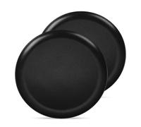 QYRDBGY Lot de 2 plaques à pizza en acier inoxydable - 30 cm - Noir - Rond - Avec revêtement anti-adhésif - Plaque à pizza - Plaque de cuisson pour pâtisserie, servir