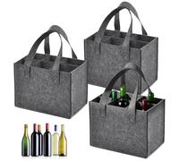 QYRDBGY Lot de 3 porte-bouteilles, 6 bouteilles solides, pour homme, en feutre, pour bouteilles de vin, de bière, de boissons, bouteilles d'eau
