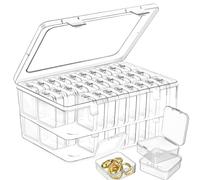 QYRDBGY Lot de 60 petites boîtes de rangement en plastique (5,5 x 5,5 x 2 cm) - Boîtes de rangement pour petites pièces - Boîtes pour accessoires de peinture - Boîtes pour boutons - Articles de