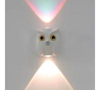 QYYZTHX Applique Murale Hibou avec capteur de Mouvement Batterie, sans Fil, pour intérieur, sans Connexion électrique, veilleuse avec capteur Mural, LED RVB, éclairage Mural pour Animaux, éclairage