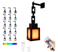 QYYZTHX Lampe Murale Lanterne pixélisée, alimentée par Batterie, Rechargeable par USB, 16 Couleurs avec télécommande Lampe de Nuit à intensité Variable, décoration d'intérieur pour Chambre à