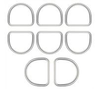 Qzakce Anneau en D, 8 Pièces 40mm Boucle Demi-Anneau, Boucle à anneau en D en Acier Inoxydable 304 Non Soudé 5 mm D'épaisseur pour Sacs à dos Boucles Colliers pour Animaux Porte-Clés DIY