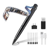 QZT Stylo pour appareil photo, caméra audio HD 1080p et enregistreur vidéo avec OTG pour la maison, les réunions d'affaires en intérieur