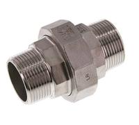 R 1 1/4'' Acier inoxydable Mamelon double 3-pièces avec joint conique 16 Bar