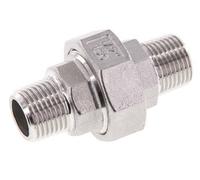 R 1/2'' Acier inoxydable Embout double 3-pièces avec joint conique 16 Bar