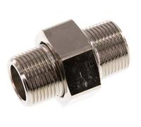 R 3/4'' Raccord double en laiton nickelé 3-pièces avec joint conique 16 Bar