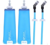 R-FLECT - Lot de 2 Gourdes Souples Multisport 250 ml avec 2 Pailles - Flasques Hydratation Running, Trail, Randonnée,