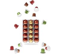 R&R SHOP - Porte Capsule pour Nespresso, collable sur toutes les surfaces de type murs, réfrigérateur et compatible avec les machines café Nespresso avec autocollants 3M, 5 Capsule cadauno - Lot de 3