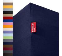 r-up Prima Drap Housse 140x200-160x220 Jusqu´à 35cm de Hauteur Beaucoup de Couleurs 97% Coton / 3% élasthanne 160g/m² (Bleu foncé)