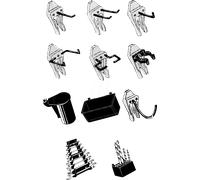 Raaco Crochets Clip Mix 84 pour panneau perforé – SuperClips Premium en acier, lot 84