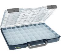 raaco CarryLite 55 5x10-50: Boîte de Rangement Légère pour Atelier, avec 50 Compartiments pour Petites Pièces, Capacité de 10 kg, Stockage Sécurisé, 33 x 41.3 x 5.7 cm, Boîte à Outils