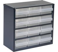raaco 612-02 Small parts container (W x H x D) 306 x 283 x 150 mm No. of compartments: 12 Content 1 pc(s)