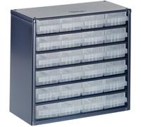 raaco 624-01 Réservoir pour petites pièces (L x l x H) 306 x 306 x 283 mm Nombre de compartiments: 24 séparations variables Piece Contenu 1 pc(s)